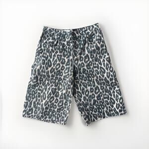 Anthropologie Pilcro Denim Bermuda Shorts Leopard Longline Jorts Women’s Size 28